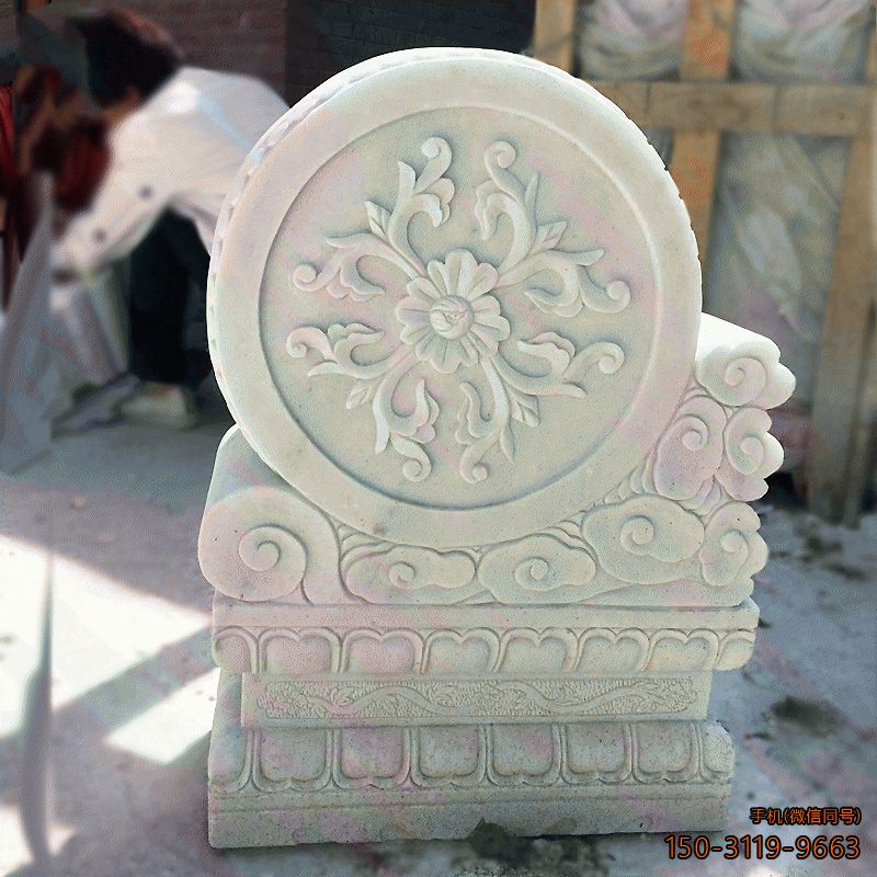 抱鼓石門(mén)墩_漢白玉大門(mén)建筑構件雕塑