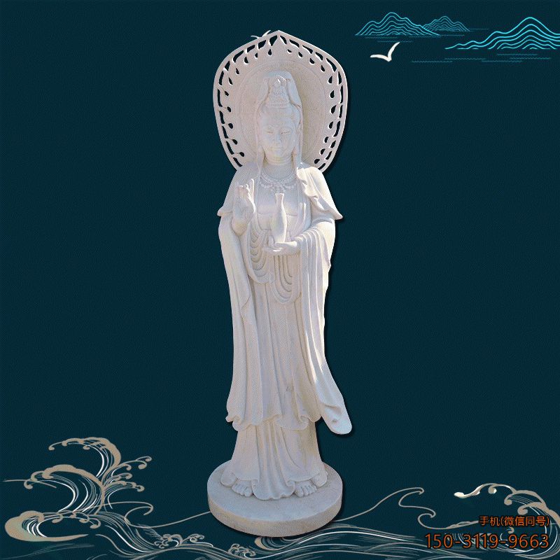 漢白玉石雕觀(guān)世菩薩
