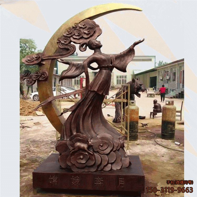 嫦娥奔月_公園景點(diǎn)銅雕景人物觀(guān)