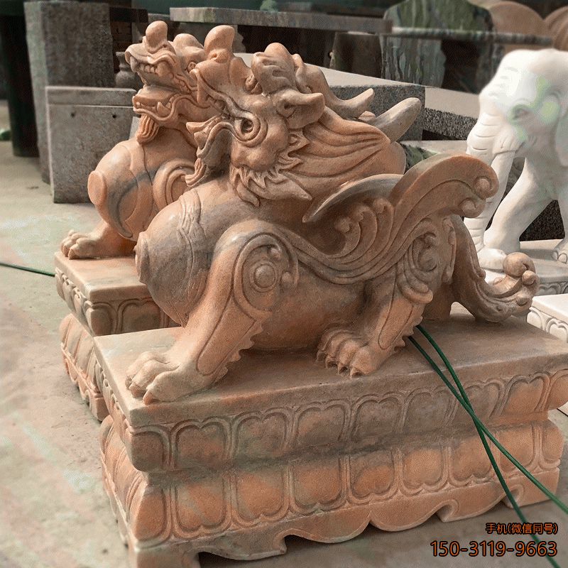 鎮宅石貔貅_晚霞紅企業(yè)商場(chǎng)看門(mén)招財動(dòng)物雕塑