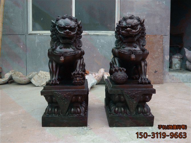 辟邪獅子_鎮宅辟邪看門(mén)神獸銅雕