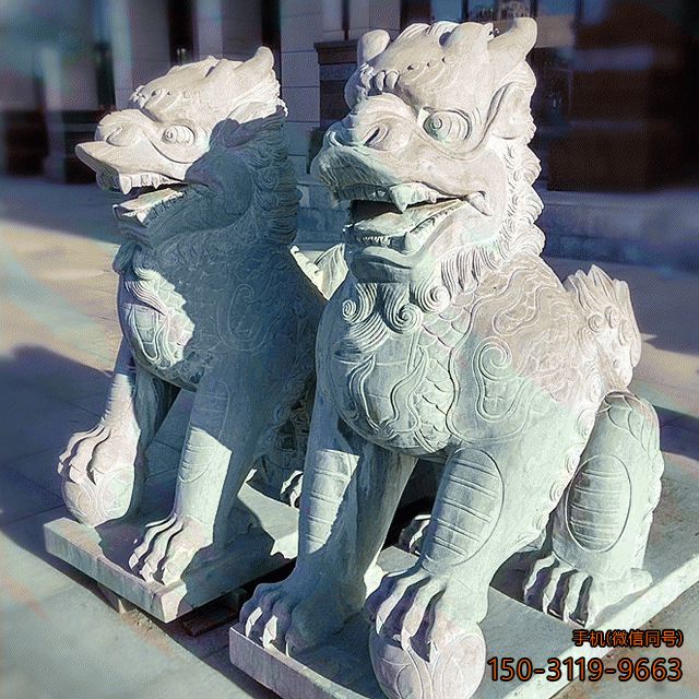 風(fēng)水石麒麟_鎮宅辟邪看門(mén)動(dòng)物石雕