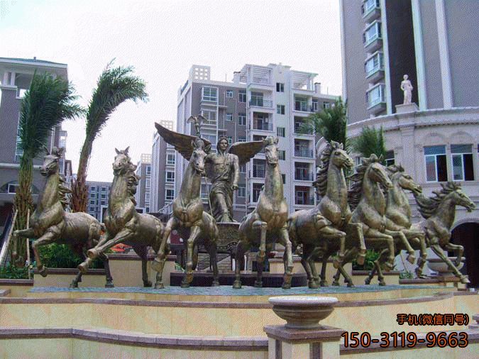 阿波羅青銅戰車(chē)_景區廣場(chǎng)八馬動(dòng)物景觀(guān)雕塑