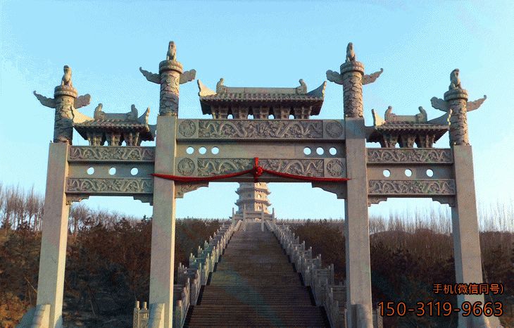 景區牌坊大門(mén)_三間四柱牌樓