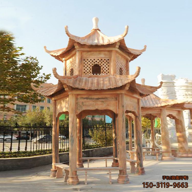 雙層六角涼亭_園林景區觀(guān)賞亭雕塑