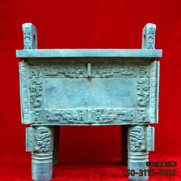 仿古四方鼎_廠(chǎng)家做舊鑄銅銅雕