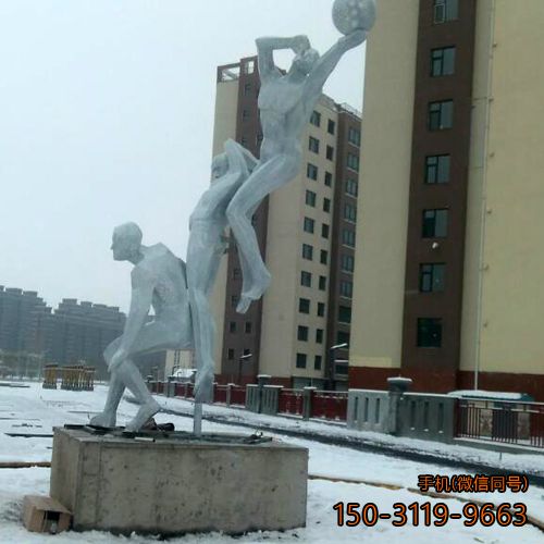 投籃人物雕塑_小區不銹鋼體育人物景觀(guān)