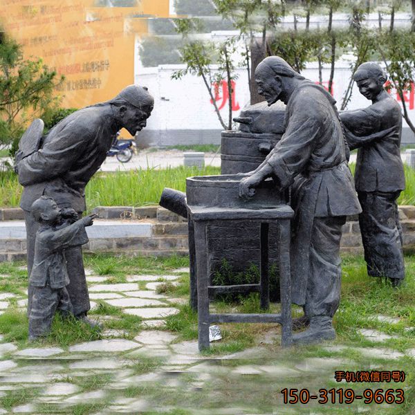 買(mǎi)賣(mài)包子_街道農家院民俗雕塑小品