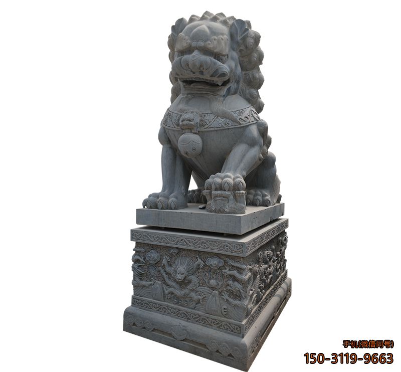 青石獅子_公園小區動(dòng)物獅子石雕雕塑