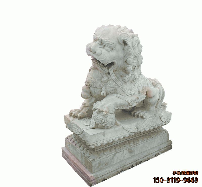漢白玉獅子_園林獅子動(dòng)物景觀(guān)雕塑