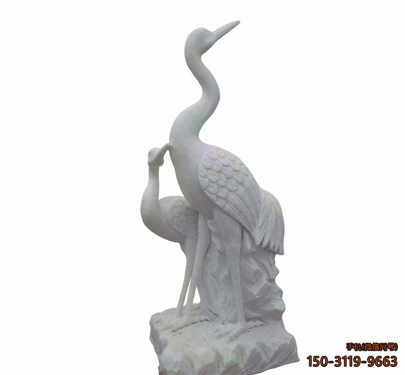漢白玉仙鶴_園林公園動(dòng)物景觀(guān)石雕