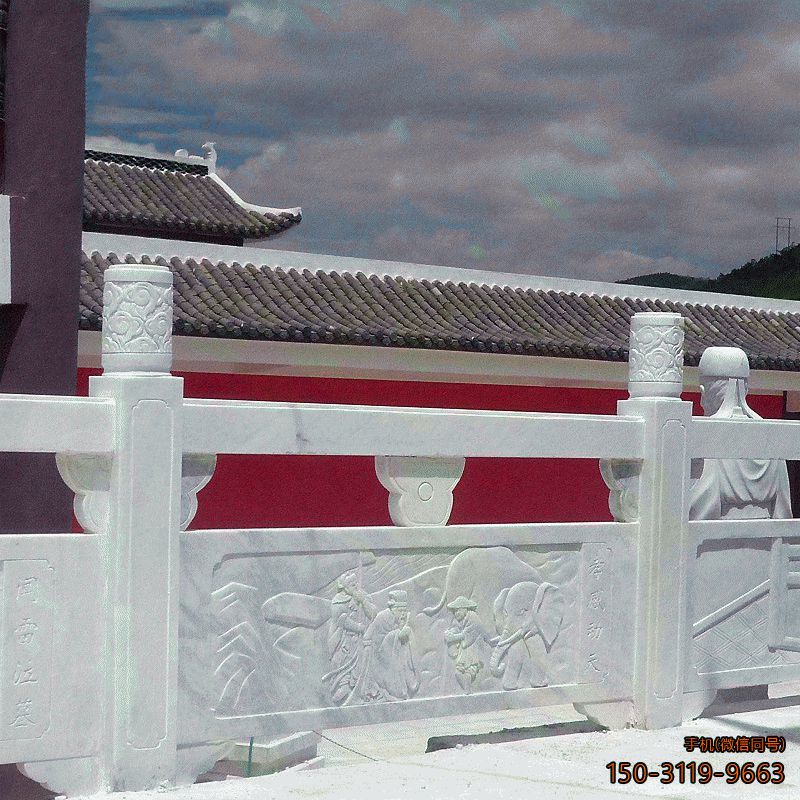 漢白玉石雕欄板_廠(chǎng)家定制戶(hù)外景觀(guān)河道護欄
