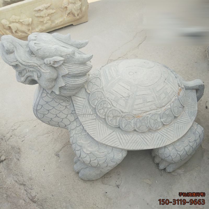 大理石龍龜雕塑風(fēng)水神獸石雕