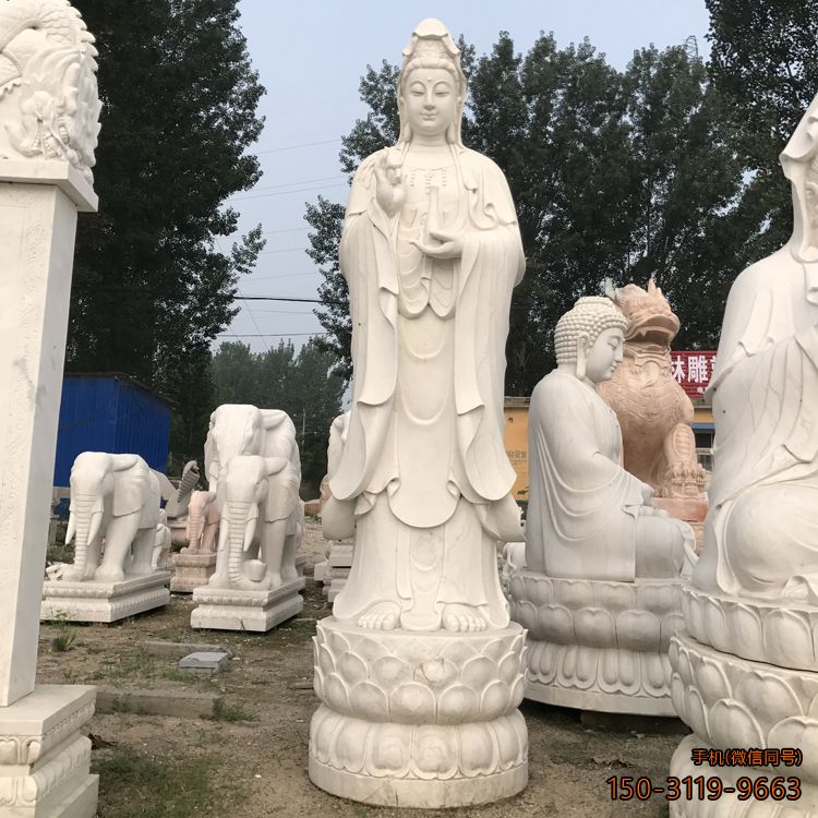 立式觀(guān)音菩薩大理石佛像