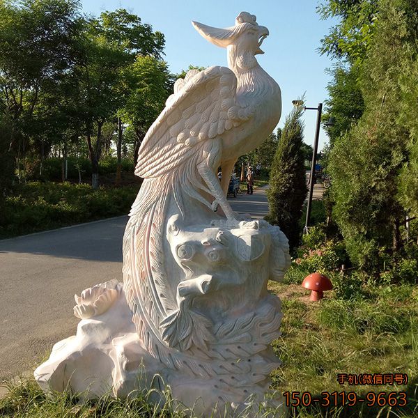 漢白玉鳳凰景觀(guān)石雕
