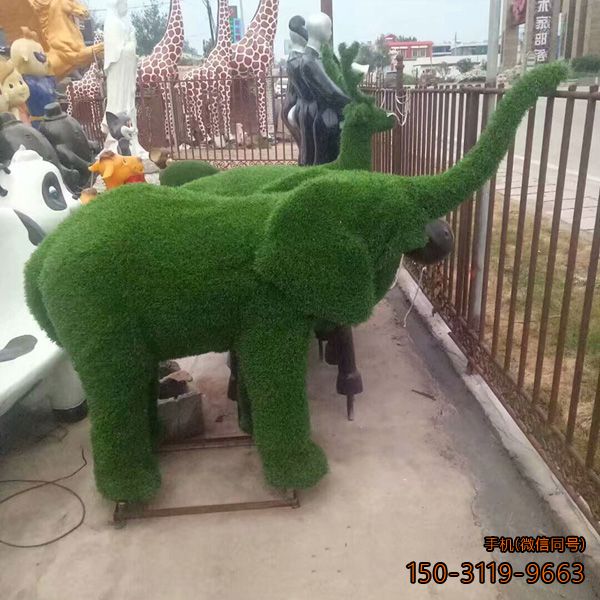 綠植大象_小區公園玻璃鋼動(dòng)物雕塑