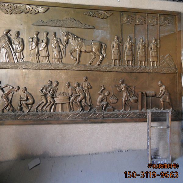 公園廣場(chǎng)古代人物仿銅浮雕壁畫(huà)雕塑