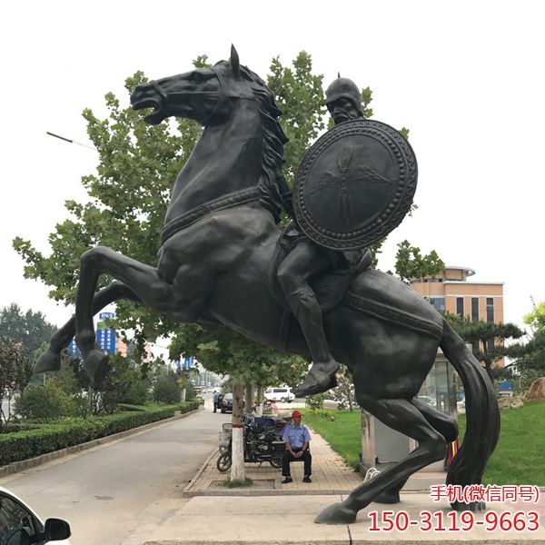 歐式騎馬武士雕塑_西方戰士人物銅像廠(chǎng)家直銷(xiāo)