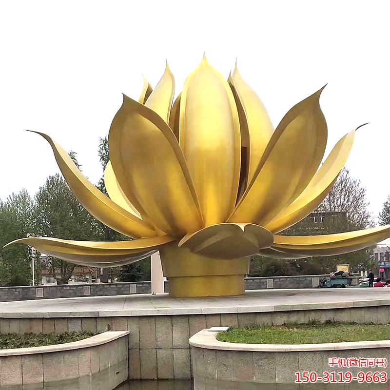 大型不銹鋼蓮花景觀(guān)雕塑
