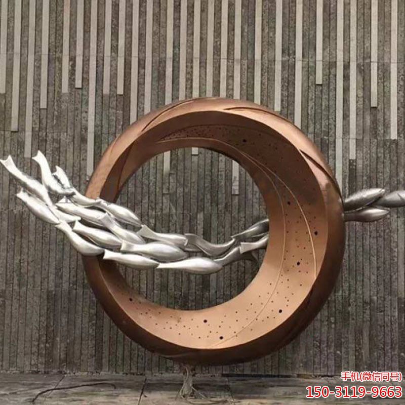 不銹鋼環(huán)形電鍍景觀(guān)雕塑