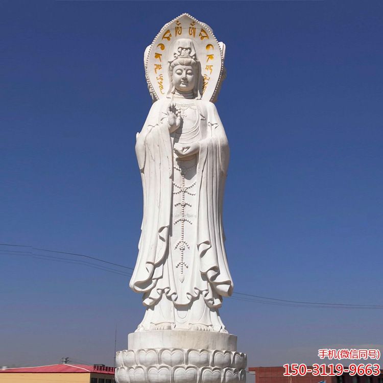三面觀(guān)音石雕塑像