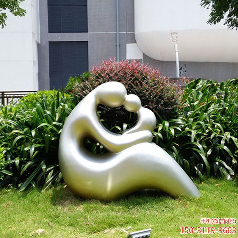 不銹鋼抽象母子情景觀(guān)雕塑