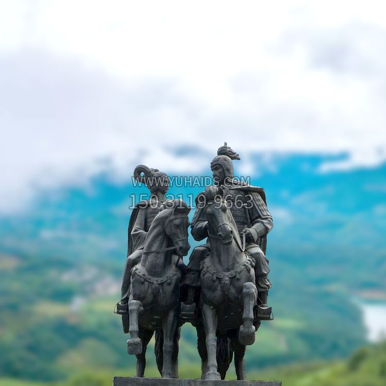 虞姬與霸王銅雕景觀(guān)雕塑