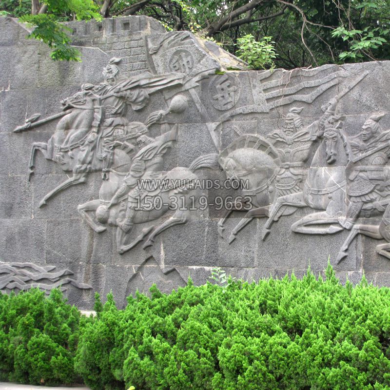 岳飛元帥石刻浮雕-公園景區歷史名人石雕壁畫(huà)雕塑