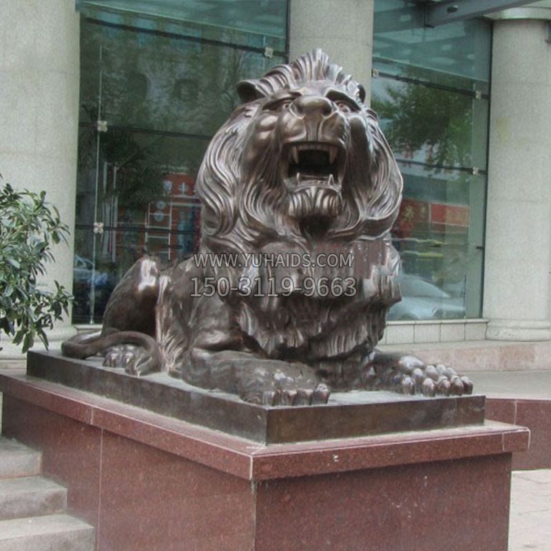 雕塑雕塑 酒店門(mén)口看門(mén)港幣獅子銅<a href=