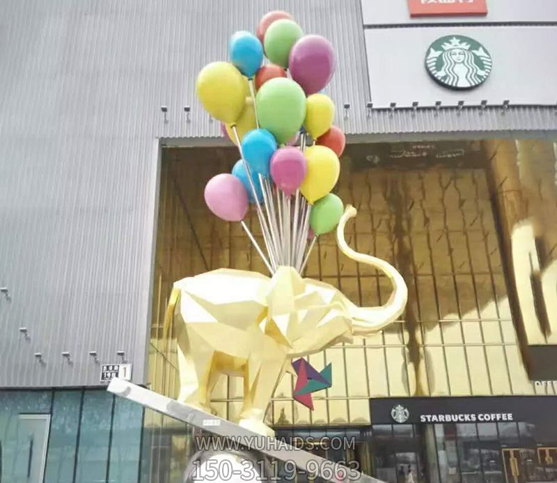 戶(hù)外街道創(chuàng )意景觀(guān)氣球吊著(zhù)的大象雕塑 戶(hù)外街道創(chuàng )意景觀(guān)氣球吊著(zhù)的大象雕塑