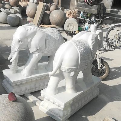 漢白玉門(mén)口大象雕塑動(dòng)物石雕有什么寓意？