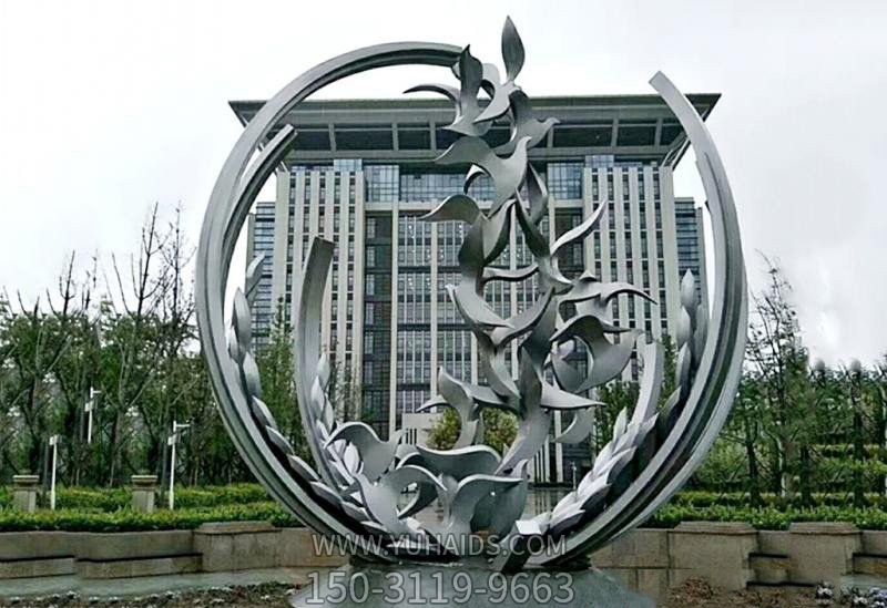 城市大廈別墅創(chuàng )意不銹鋼鏡面鴿子雕塑