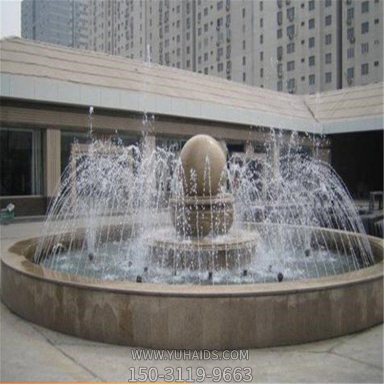 小區公園噴泉擺放中式風(fēng)水球園林雕塑