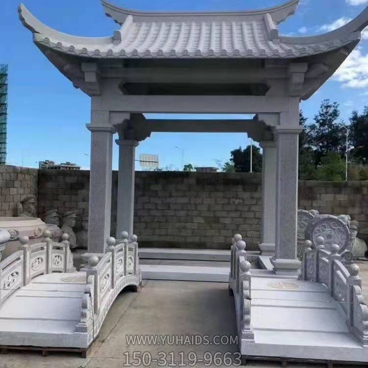 晚霞紅別墅園林長(cháng)廊石涼亭 乘涼休息雕塑