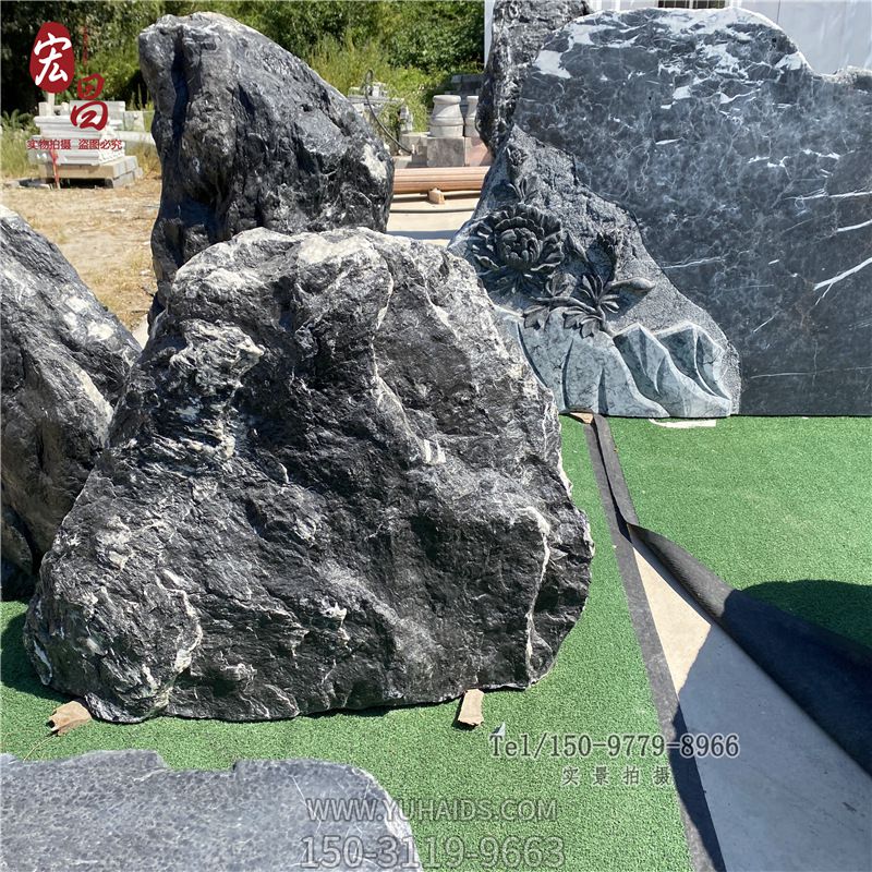 九龍玉景觀(guān)石屏風(fēng)門(mén)牌石路標園林假山天石頭然公園庭院別墅影壁石_2423雕塑