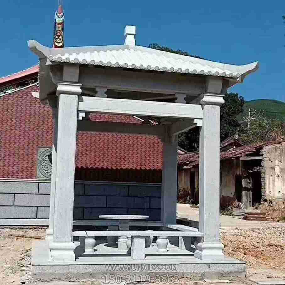景區戶(hù)外四角青石仿古建休閑涼亭雕塑