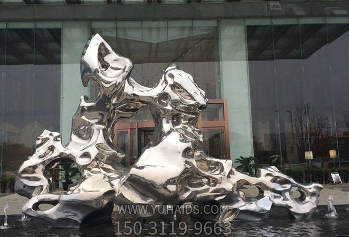 城市街道創(chuàng )意個(gè)性不銹鋼太湖石雕塑