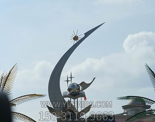 城市創(chuàng  )意抽象戶(hù)外不銹鋼未來(lái)雕塑