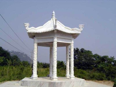 涼亭雕塑-景點(diǎn)戶(hù)外擺放漢白玉浮雕龍涼亭觀(guān)景臺