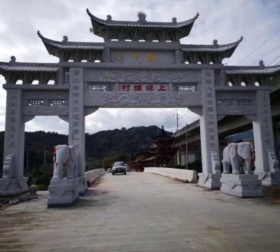 景區城鎮石雕大型戶(hù)外牌坊雕塑