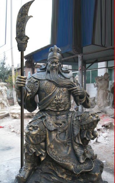 戶(hù)外大型銅雕拿大刀的我財神關(guān)公雕塑