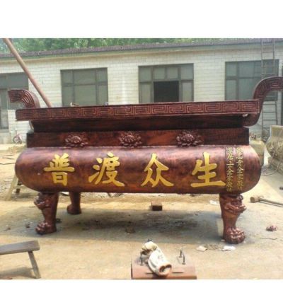 景區寺廟戶(hù)外擺放鑄鐵大型長(cháng)形上香香爐