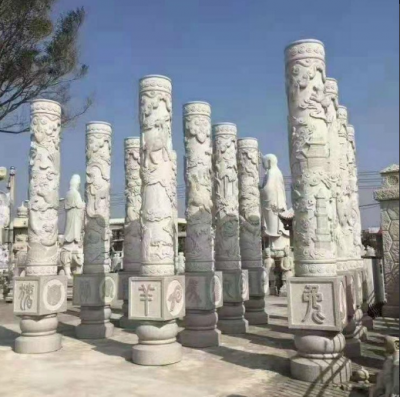 十二生肖石柱子，城市園林文化柱