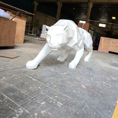 公園白鋼切面、電鍍、拋光、拉絲豹子雕塑