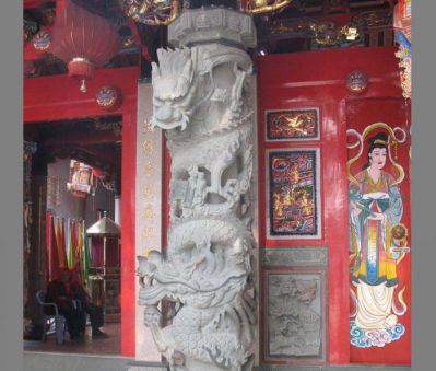 寺廟景觀(guān)大理石雕刻龍柱石雕