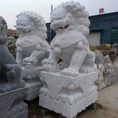 大理石石雕戶(hù)外景觀(guān)獅子雕塑