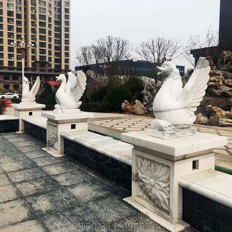 廣場(chǎng)創(chuàng )意大理石展翅飛翔天鵝雕塑
