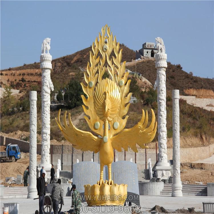 廣場(chǎng)鑄銅鳳凰雕塑 銅龍龜雕塑 各類(lèi)動(dòng)物雕塑