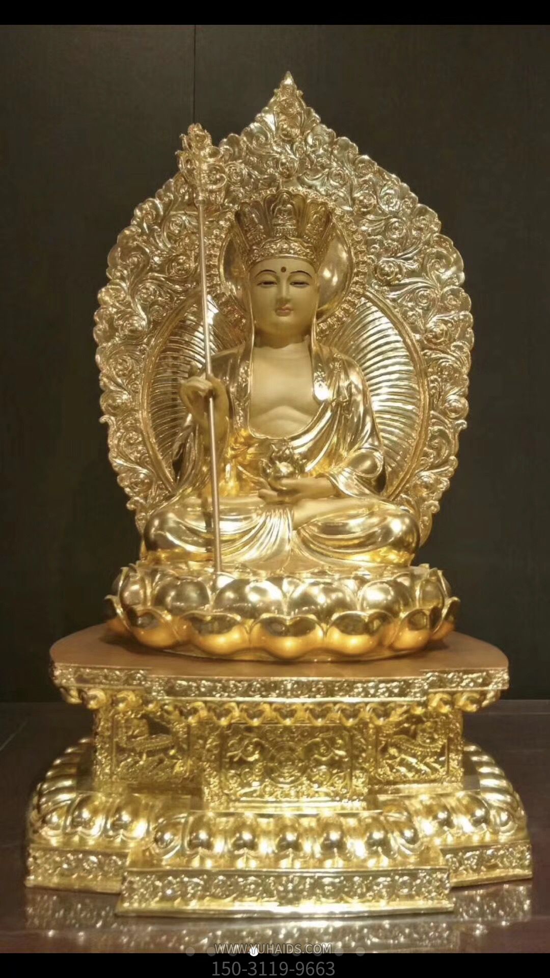 大型佛像人物景觀(guān)純金打造地藏王雕塑