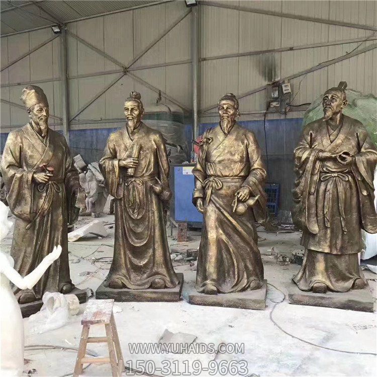 玻璃鋼仿銅戶(hù)外校園古代名人雕塑